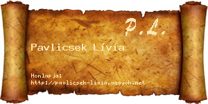 Pavlicsek Lívia névjegykártya
